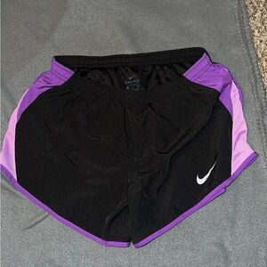 Nike Black and Purple Athletic Shorts Lightweight Design